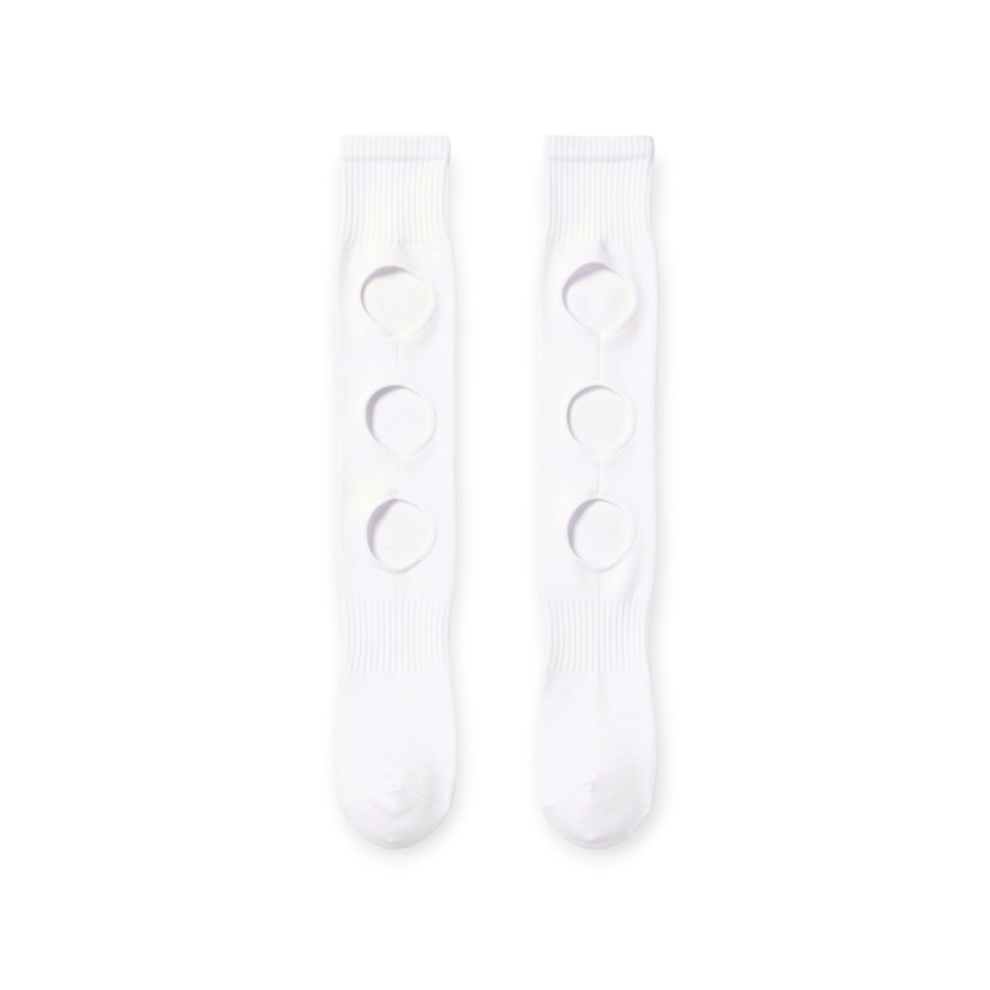 Chaussettes football PLAS blanc vue arrière — compression intelligente