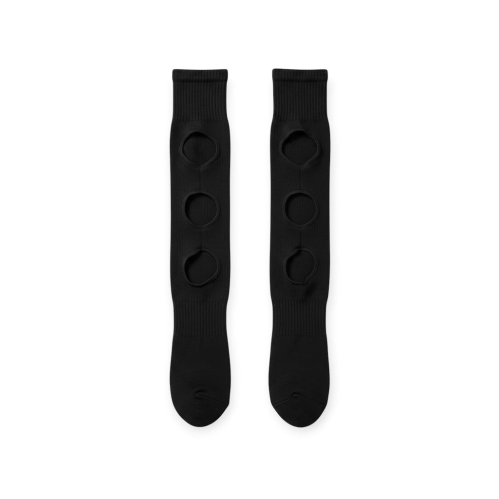 Chaussettes football PLAS noir vue arrière — compression intelligente